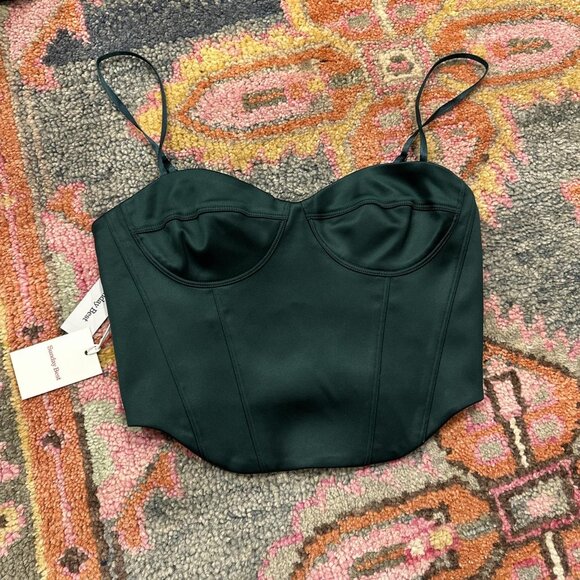 Aritzia Tops - Aritzia Sunday Best Green Zip Corset top
